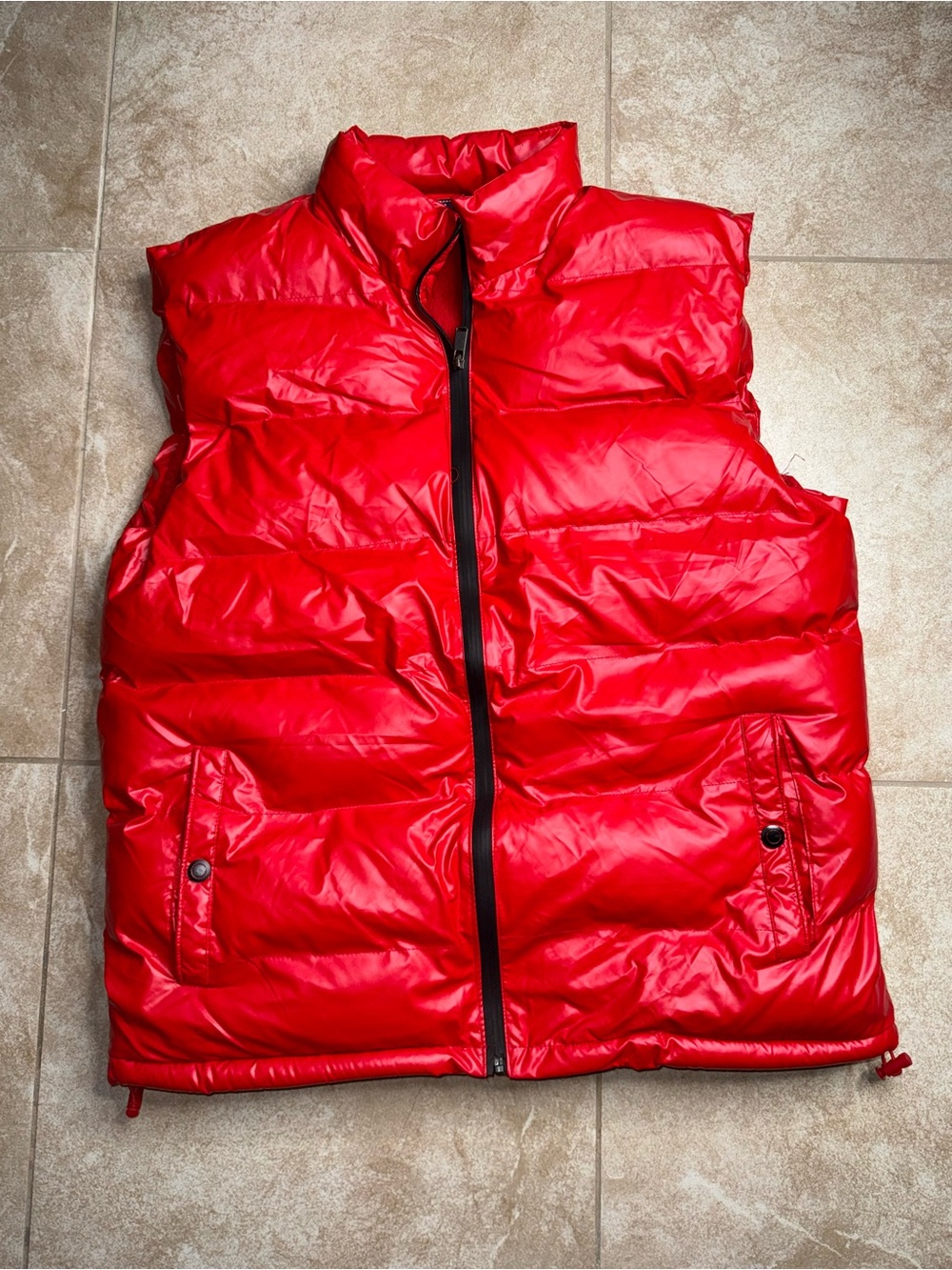 Men's Red Quilted Puffer Vest - Lightweight Insulated Vest